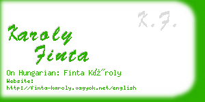 karoly finta business card